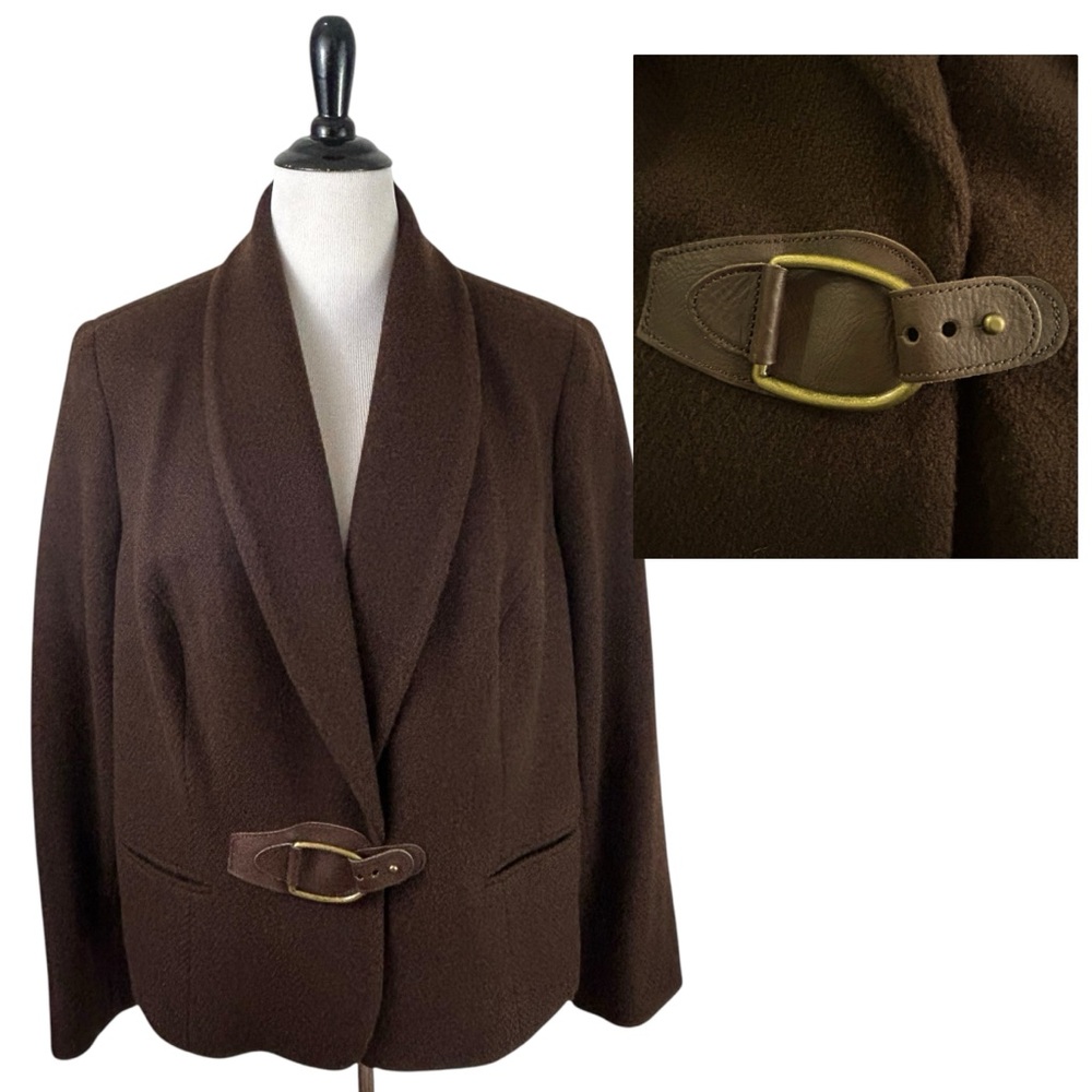 Lauren Ralph Lauren Chocolate Blazer with Buckle Accent